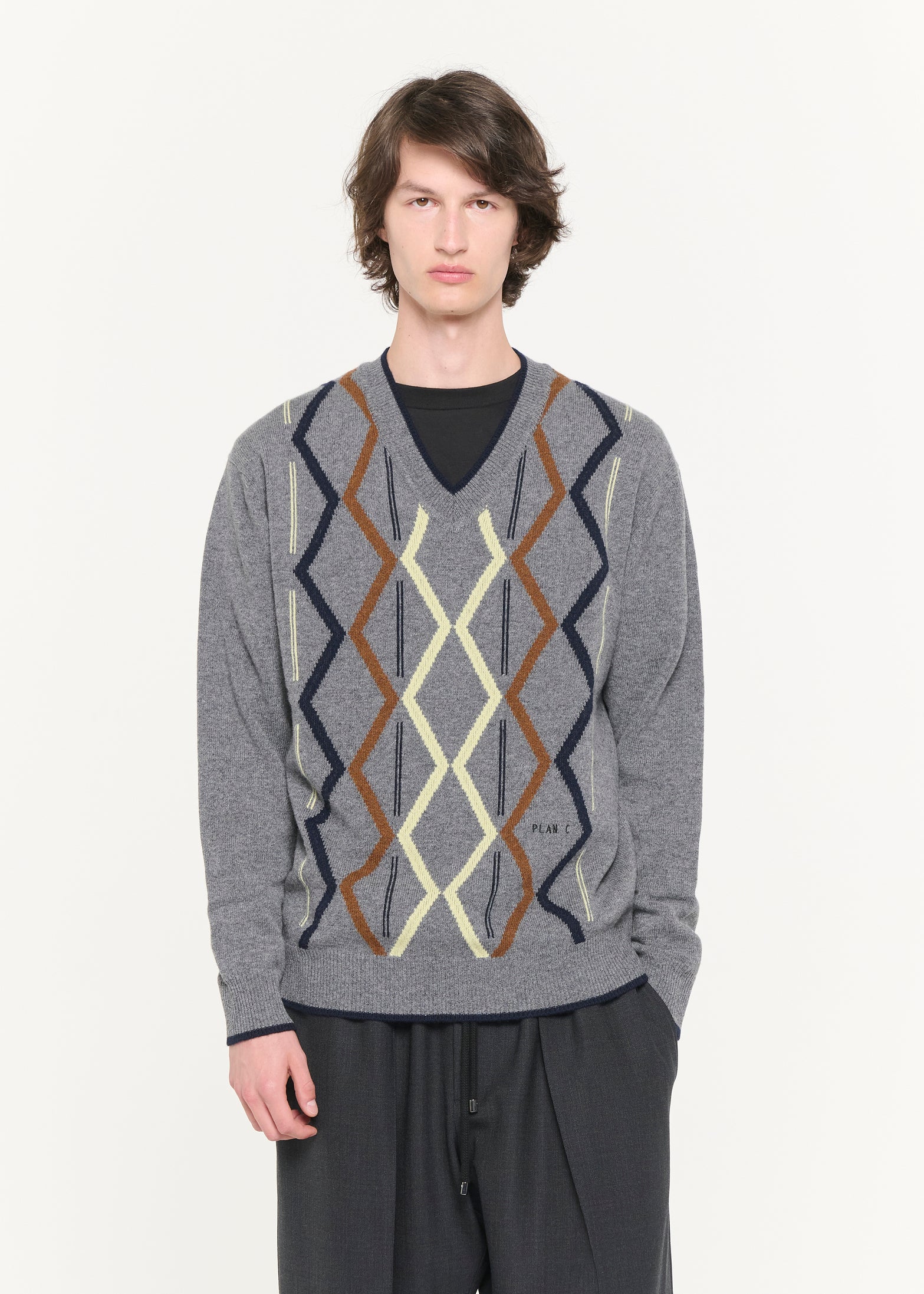 ウールカシミア　ロンバスプルオーバーニット - U