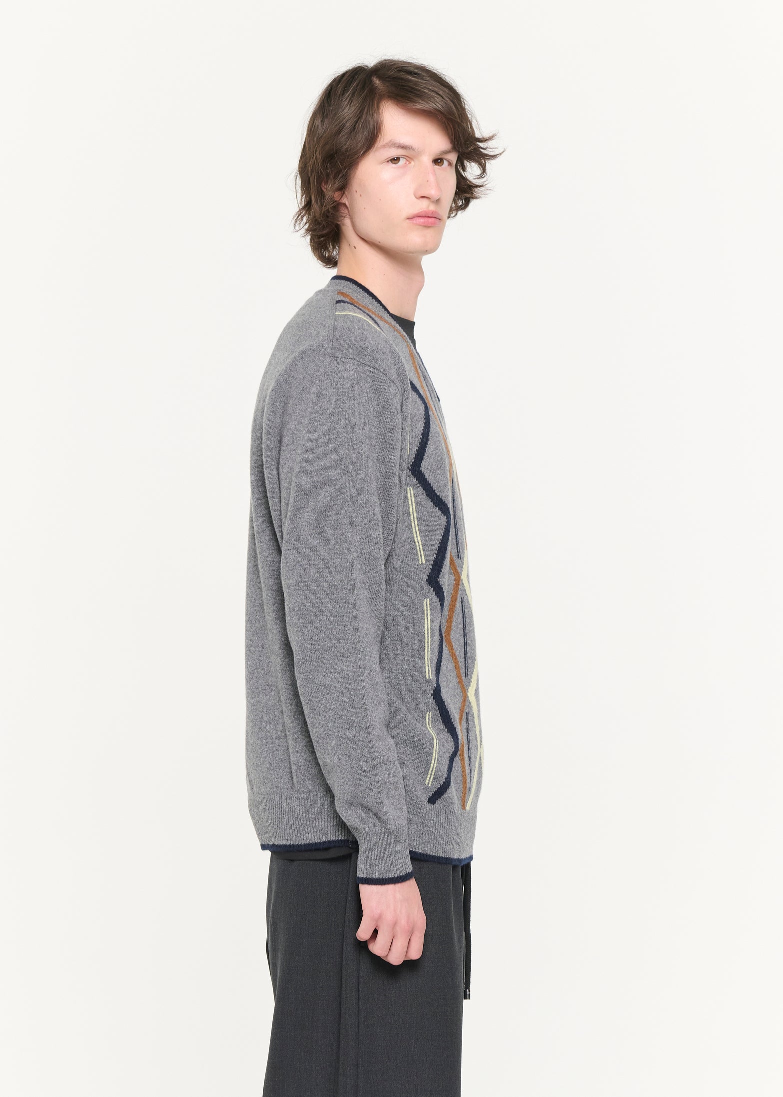 ウールカシミア　ロンバスプルオーバーニット - U