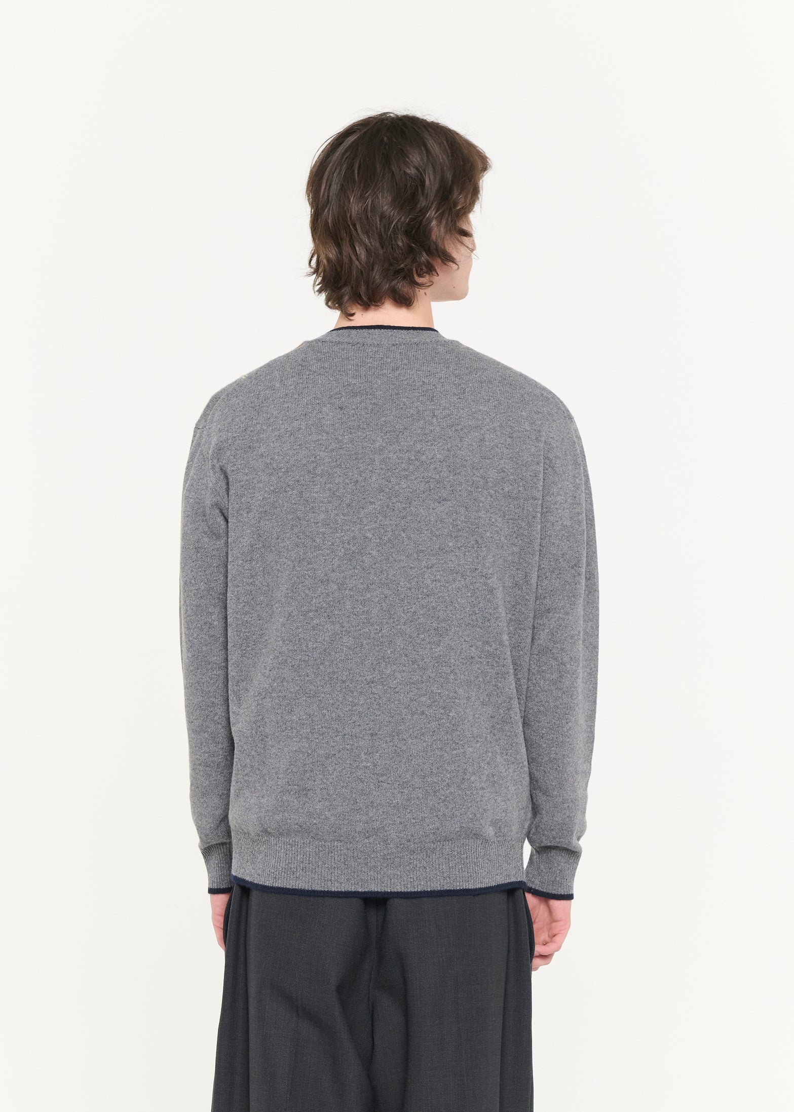 ウールカシミア　ロンバスプルオーバーニット - U