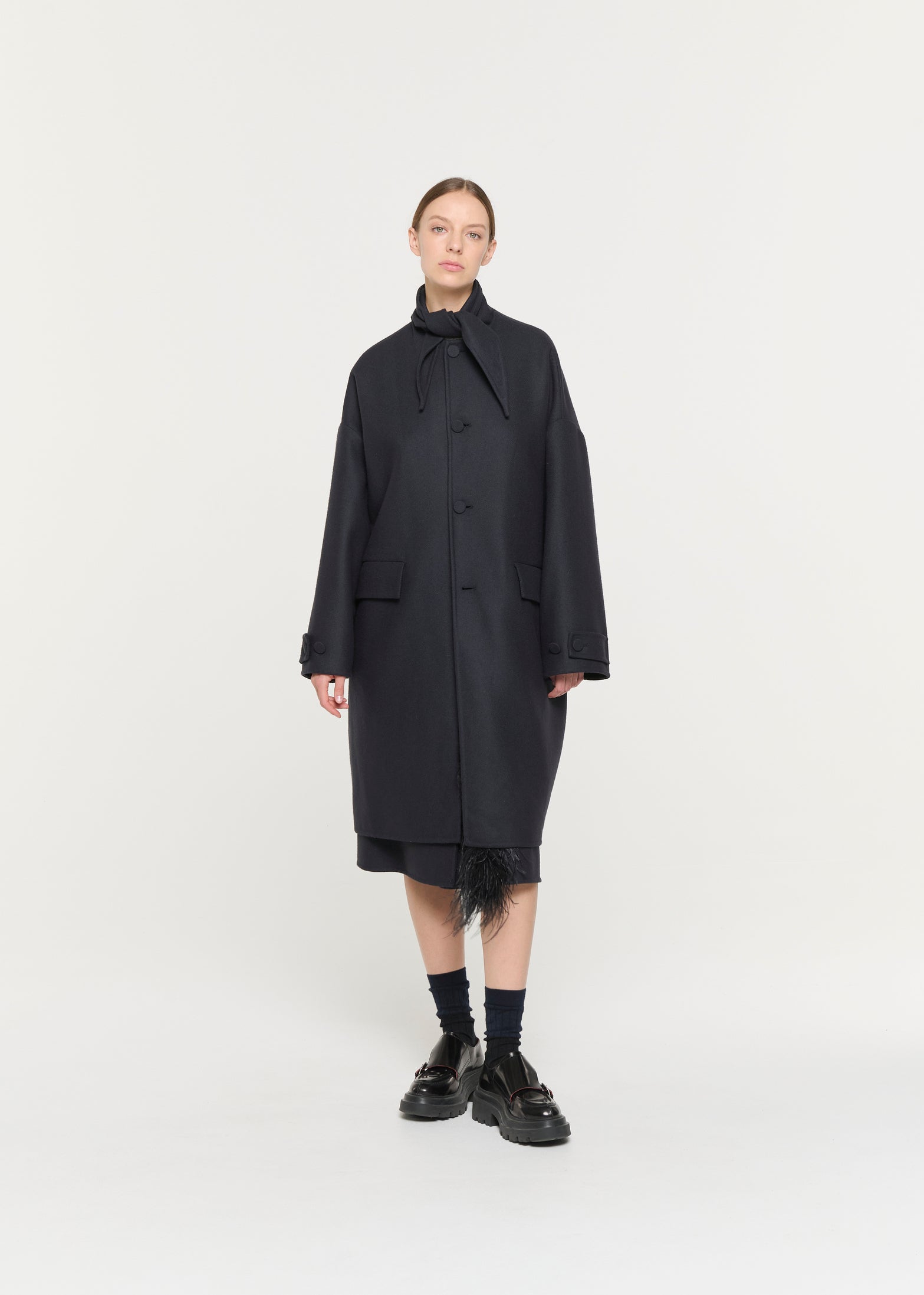 ダブルウール スカーフ付きコート | 【Plan C】プラン シー 公式