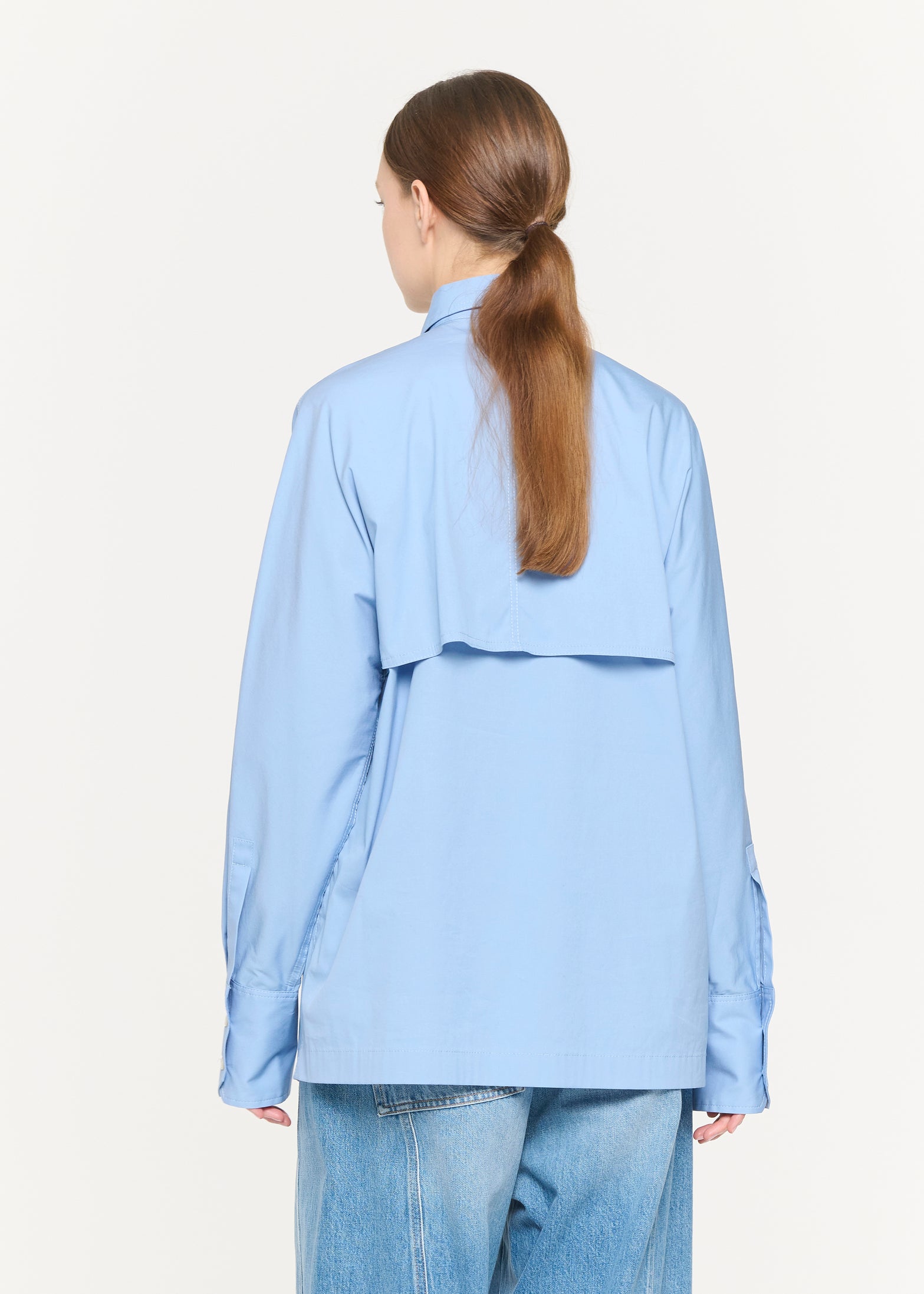 ポプリンストレッチ ダブルフラップシャツ