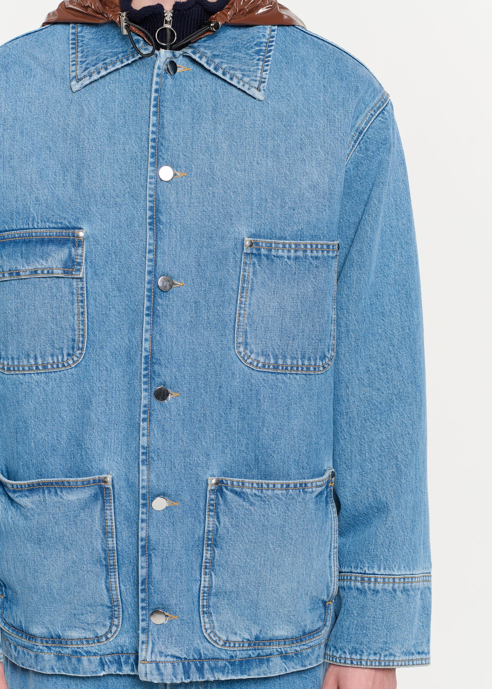 デニム フード付きカーペンタージャケット