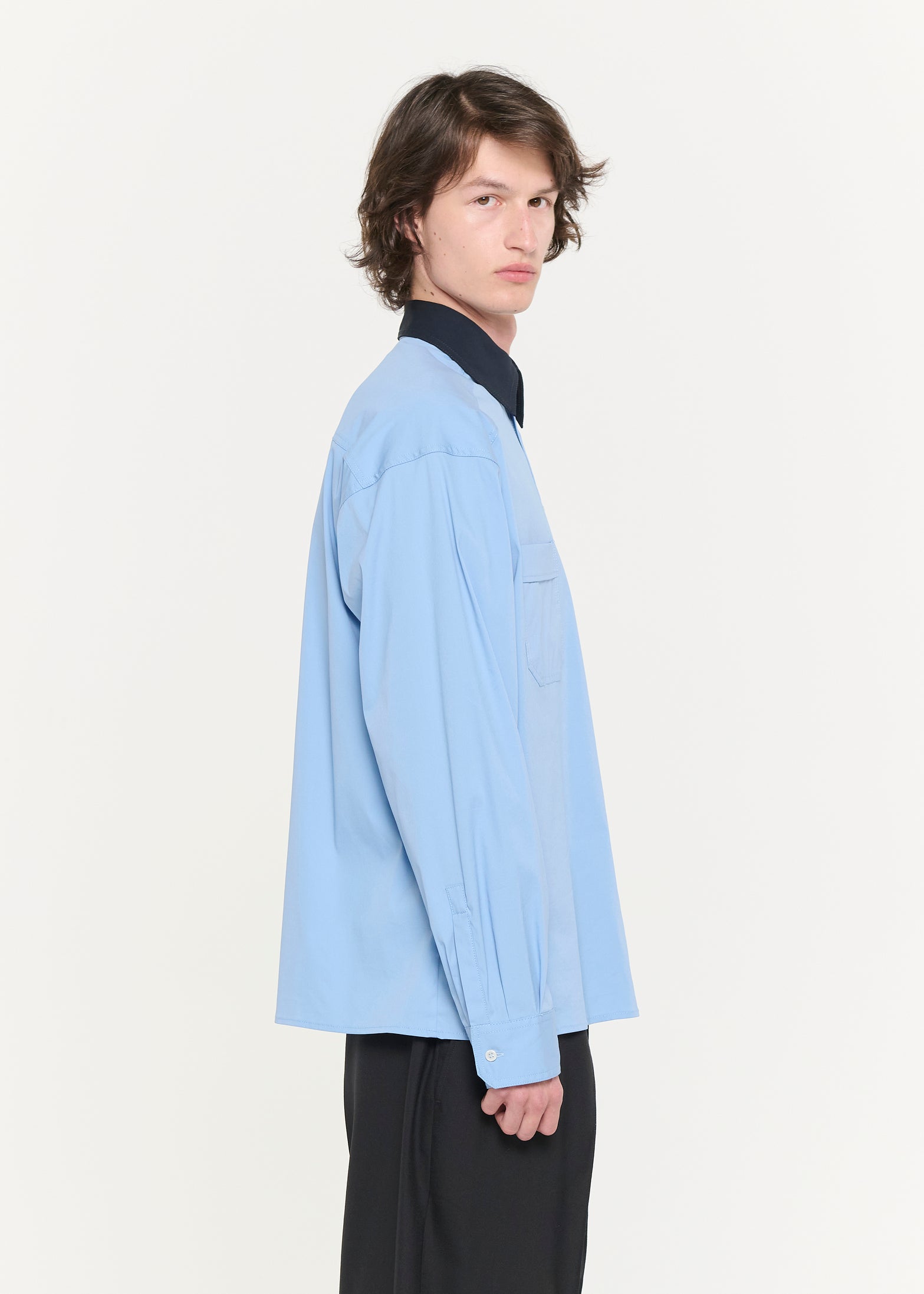 ポプリンストレッチ ディファレントカラーシャツ