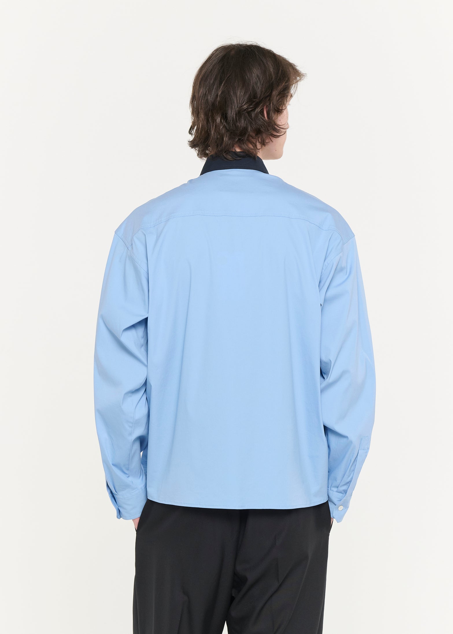 ポプリンストレッチ ディファレントカラーシャツ