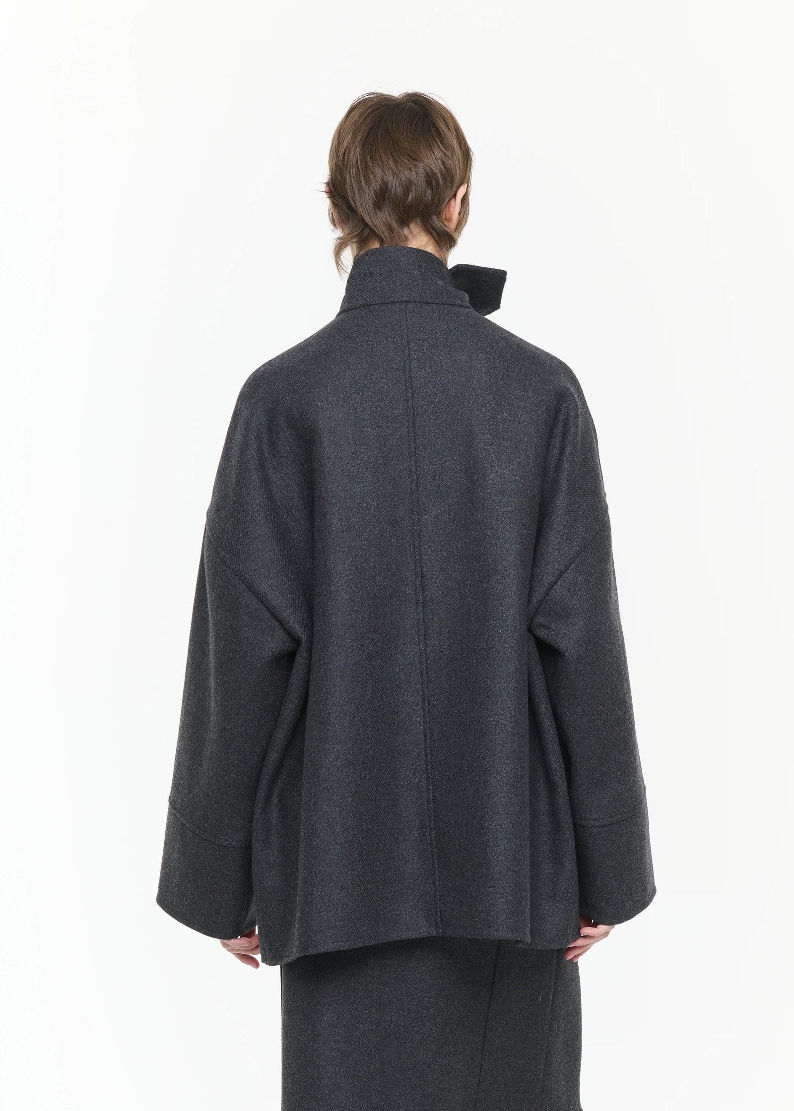 アシンメトリック スカーフカラー ジャケット