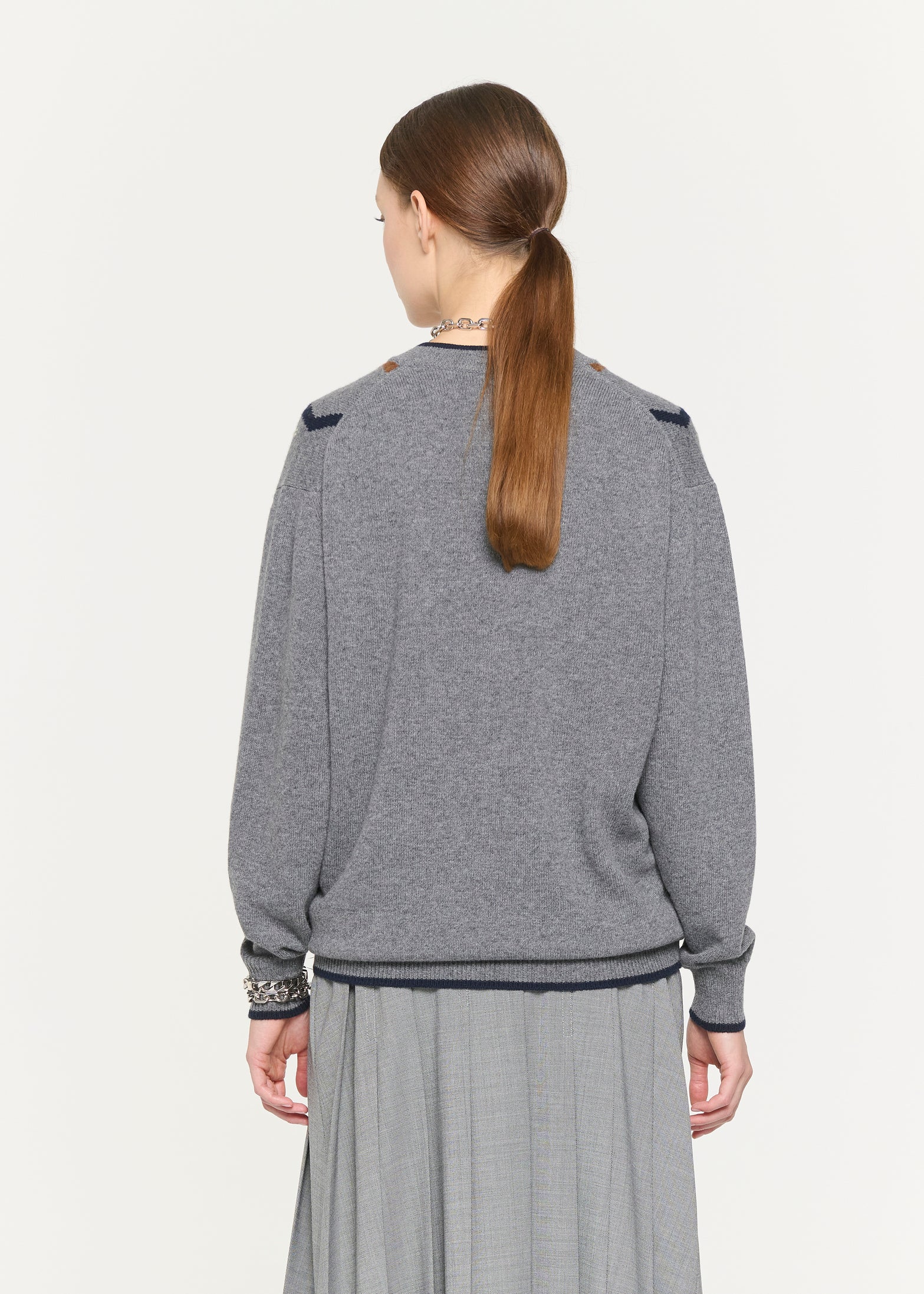 ウールカシミア　ロンバスプルオーバーニット