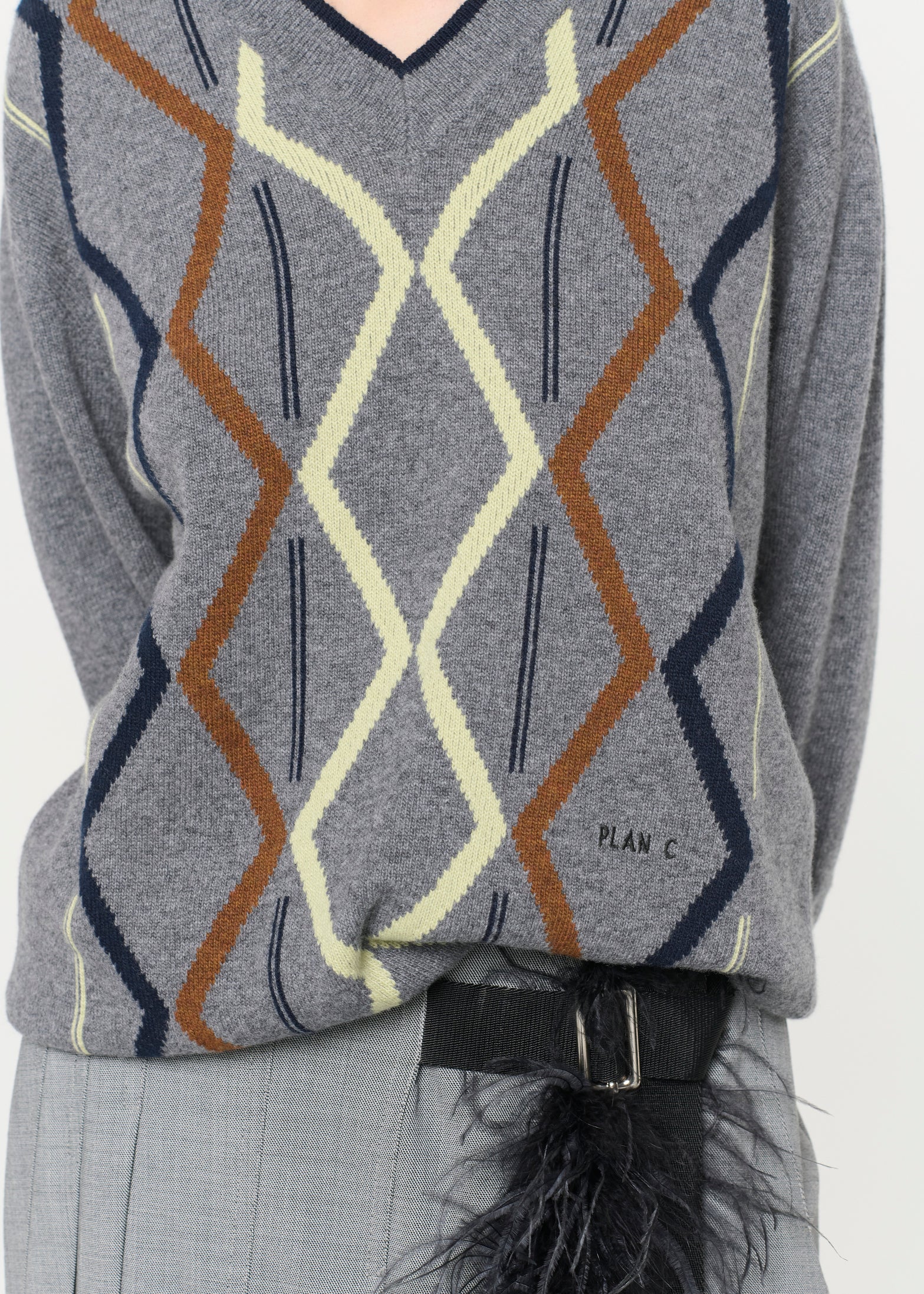 ウールカシミア　ロンバスプルオーバーニット