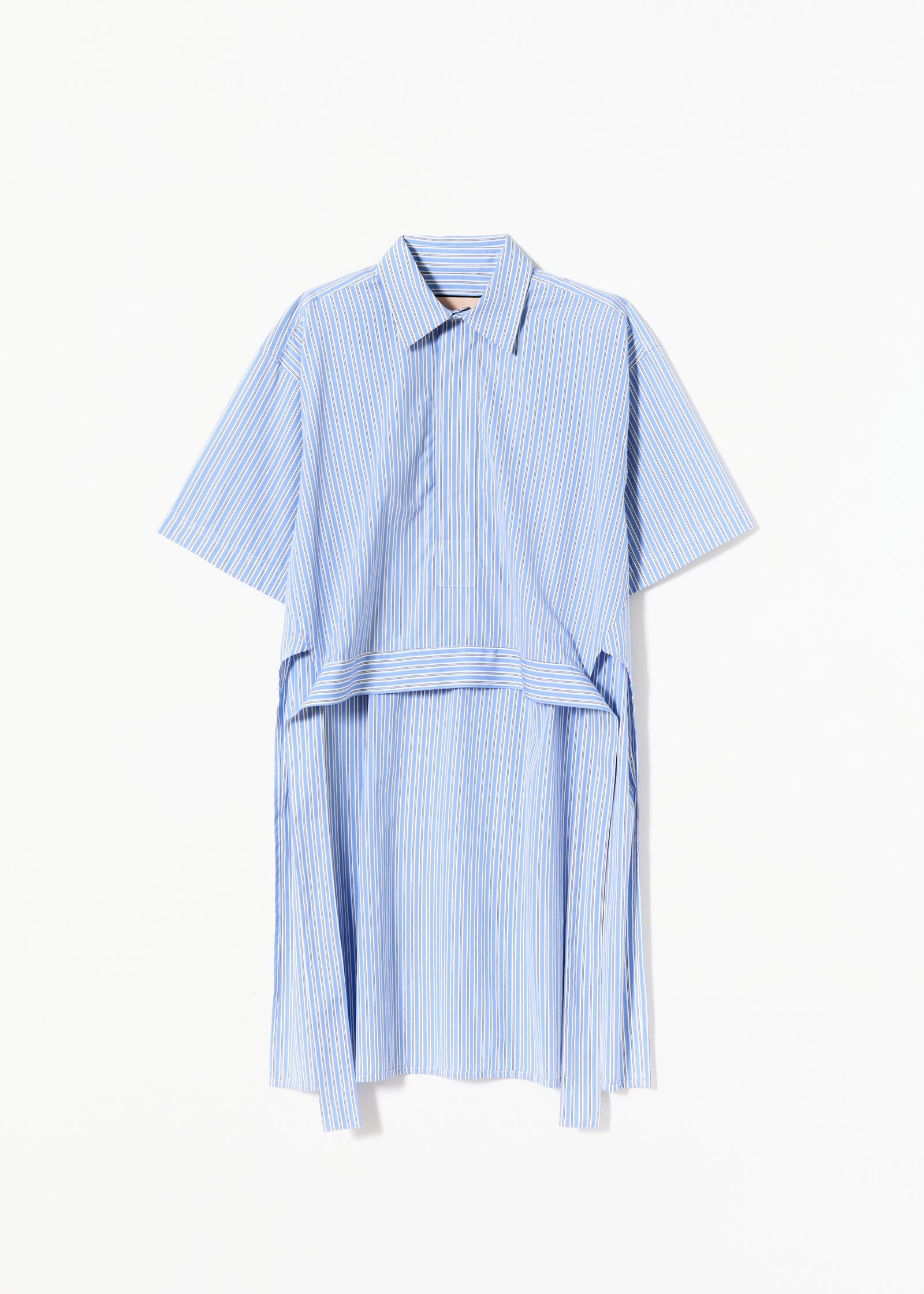 ストライプコットンシャツ（テール付き）