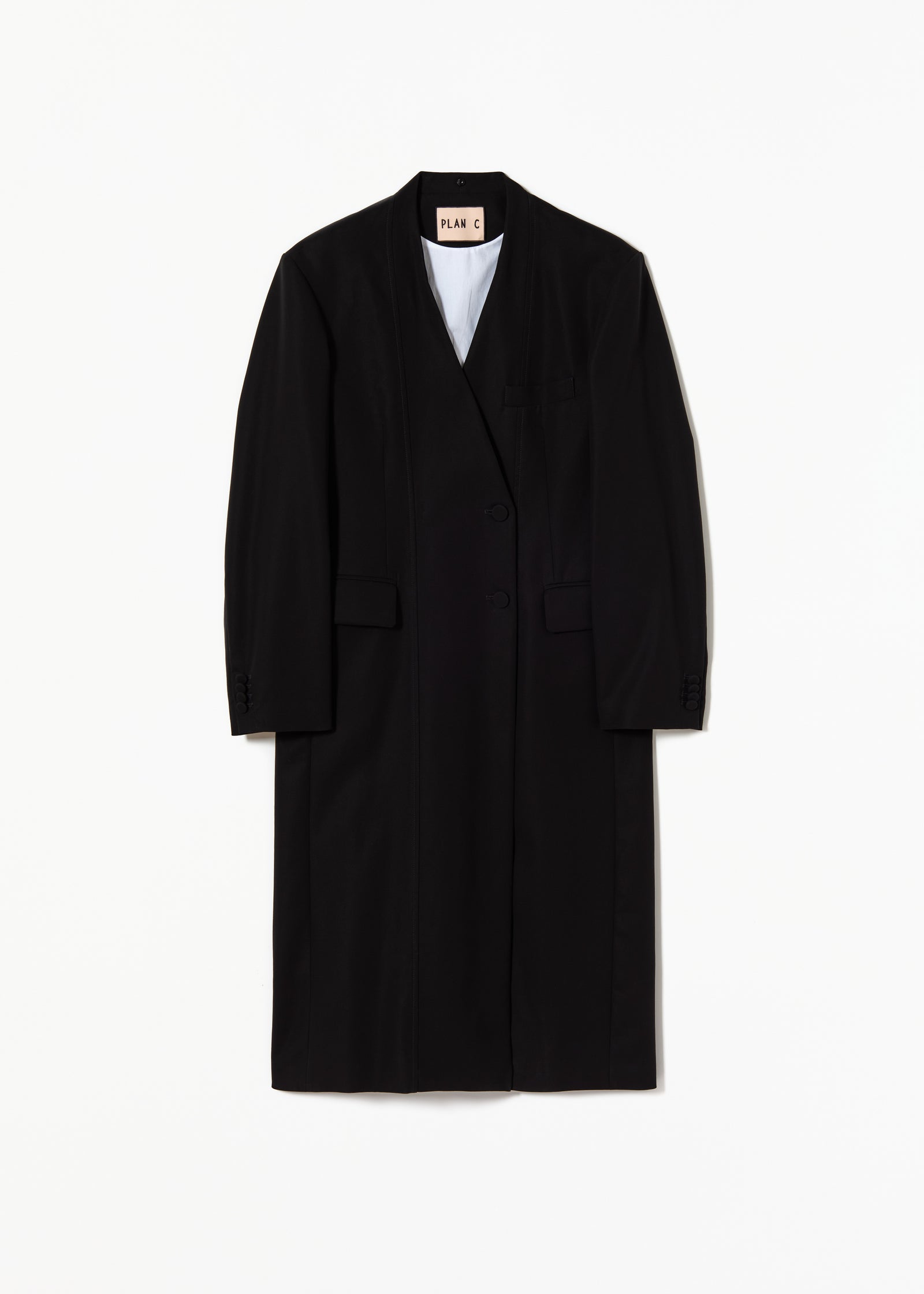 ダブルブレスト ブラックコットンコート