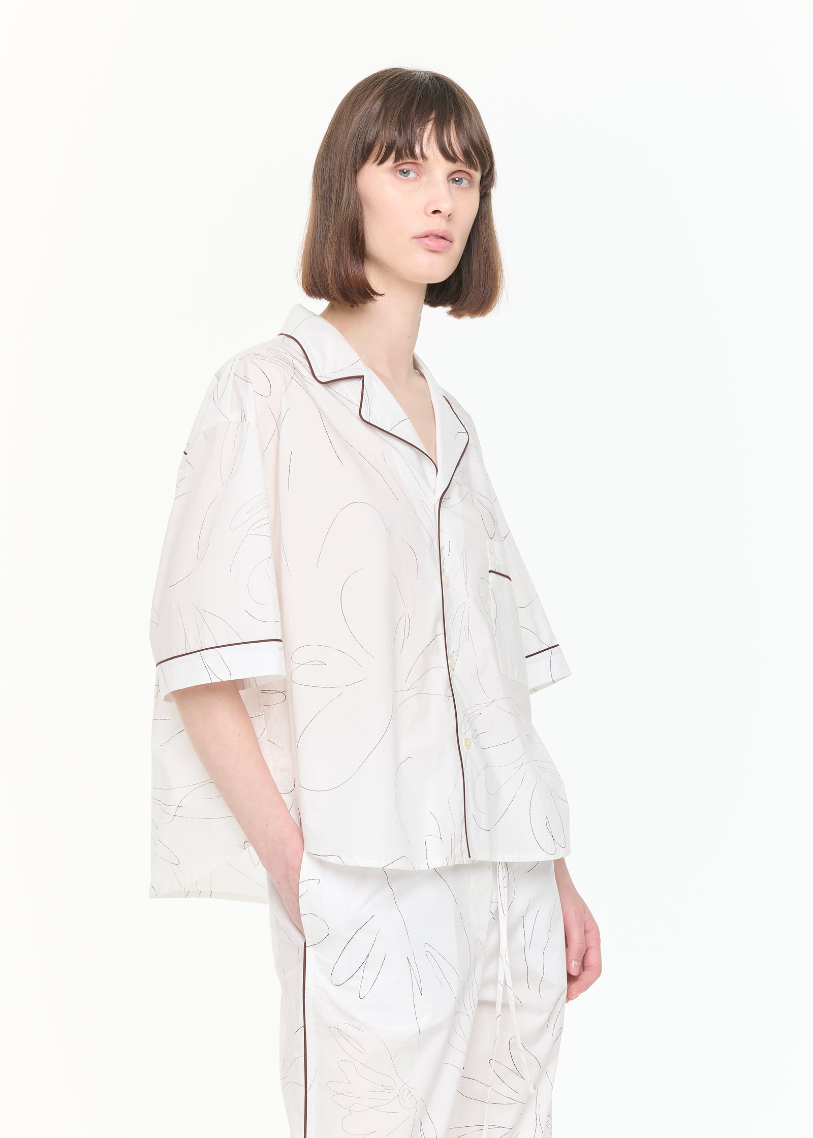 半袖コットンボックスシャツ