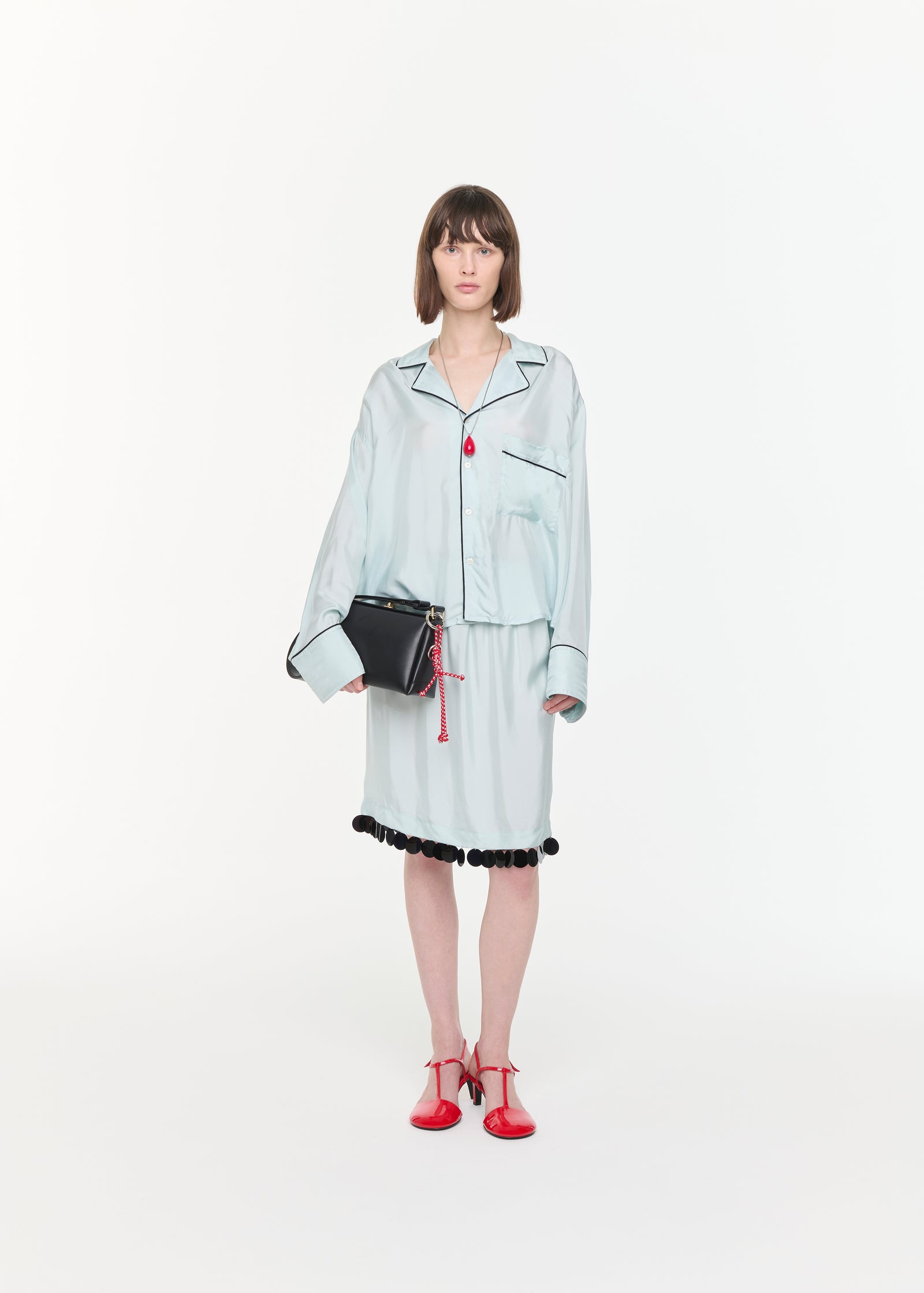 フルイドビスコースボクシーシャツ