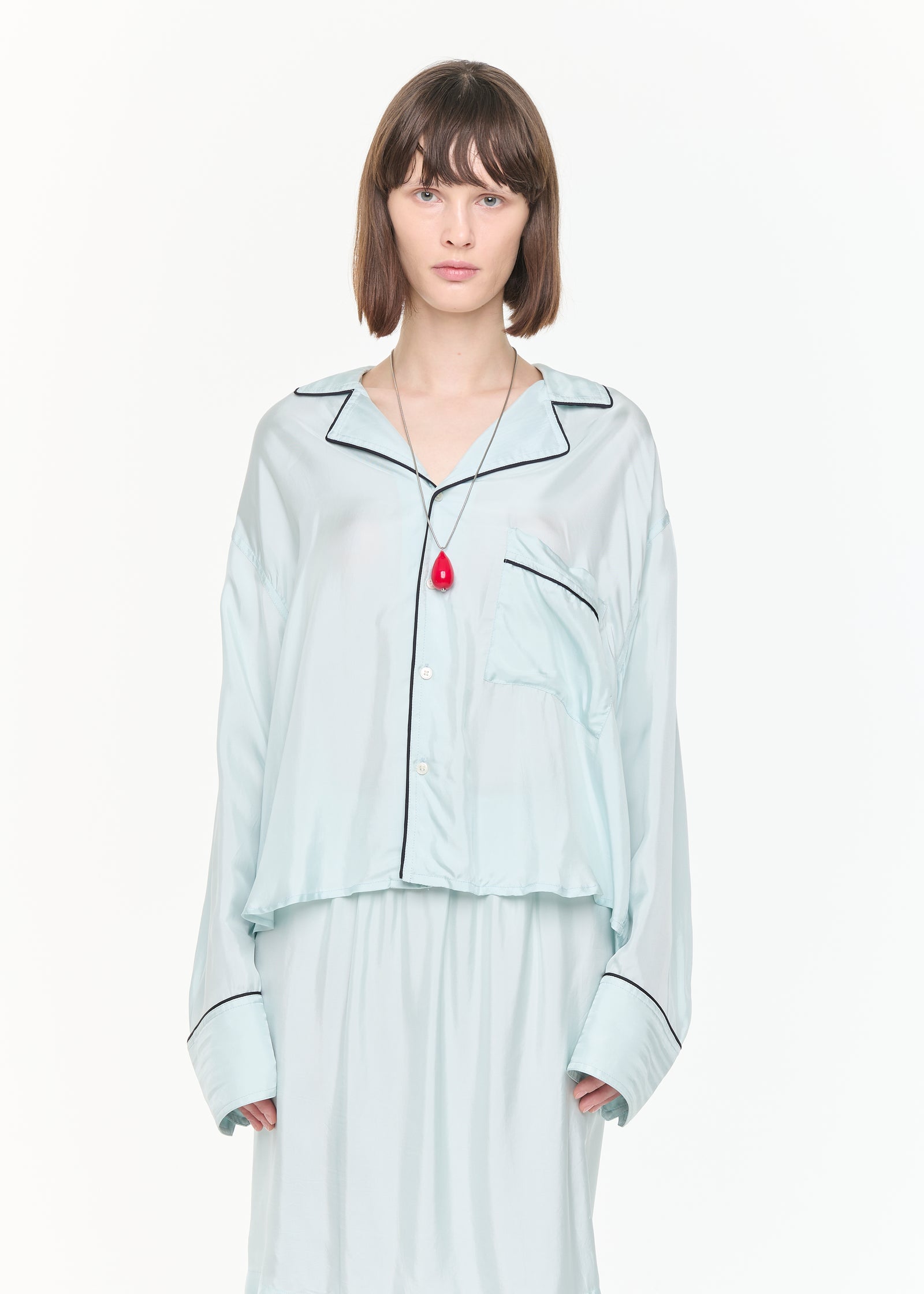 フルイドビスコースボクシーシャツ