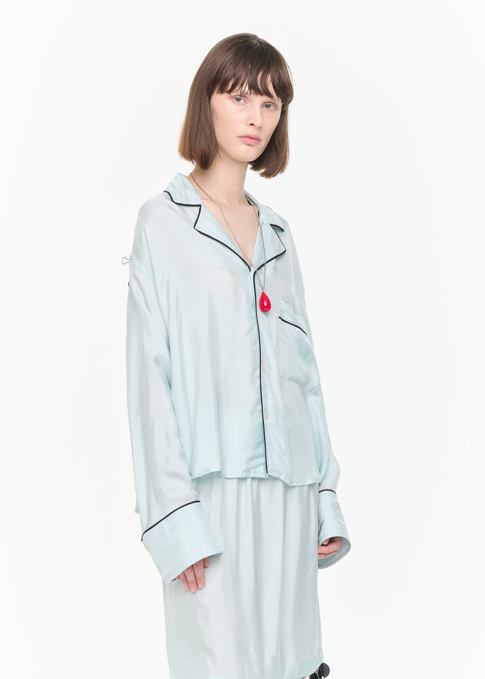 フルイドビスコースボクシーシャツ