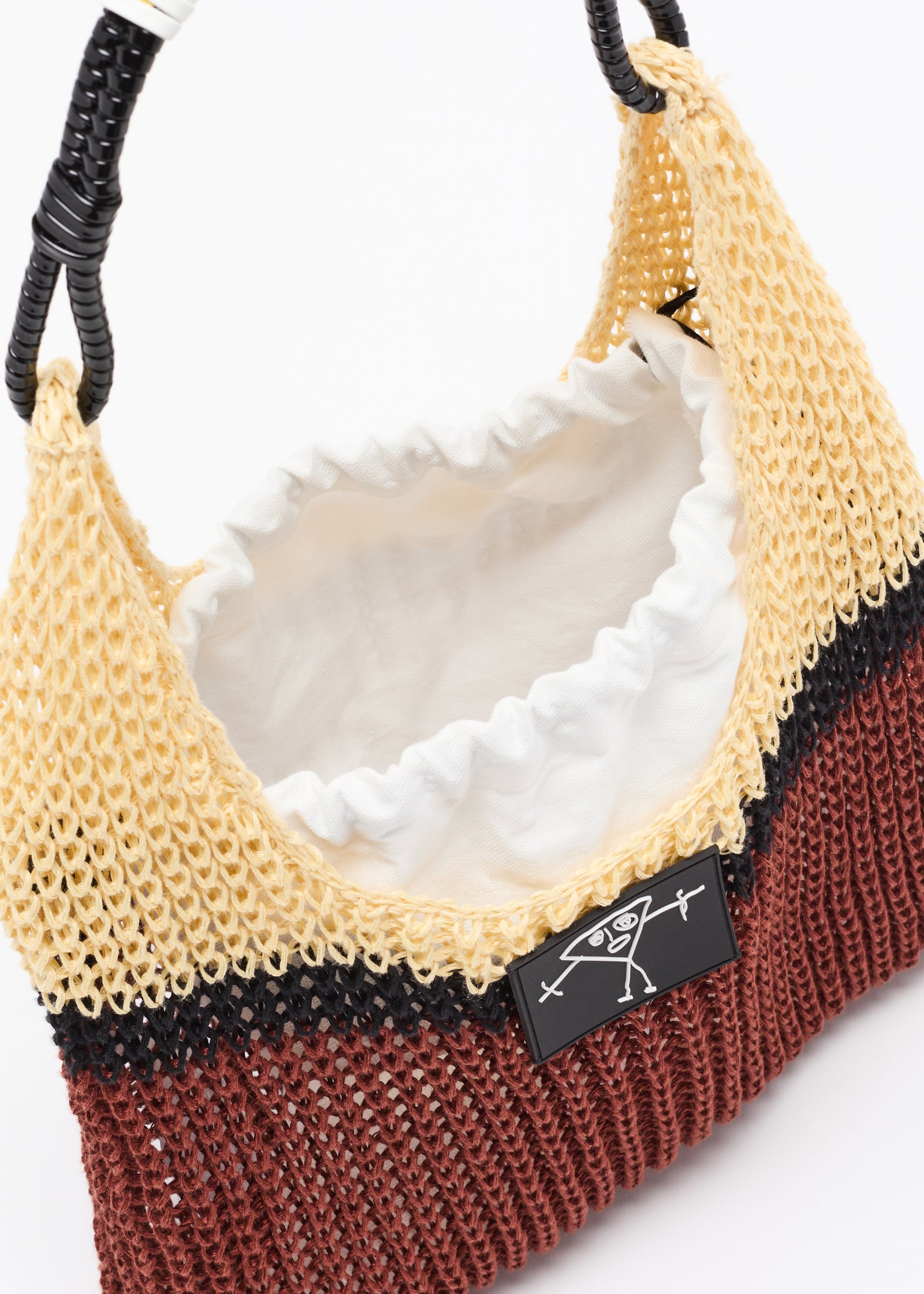 ブラックポピーウォーターリネンメッシュバッグ