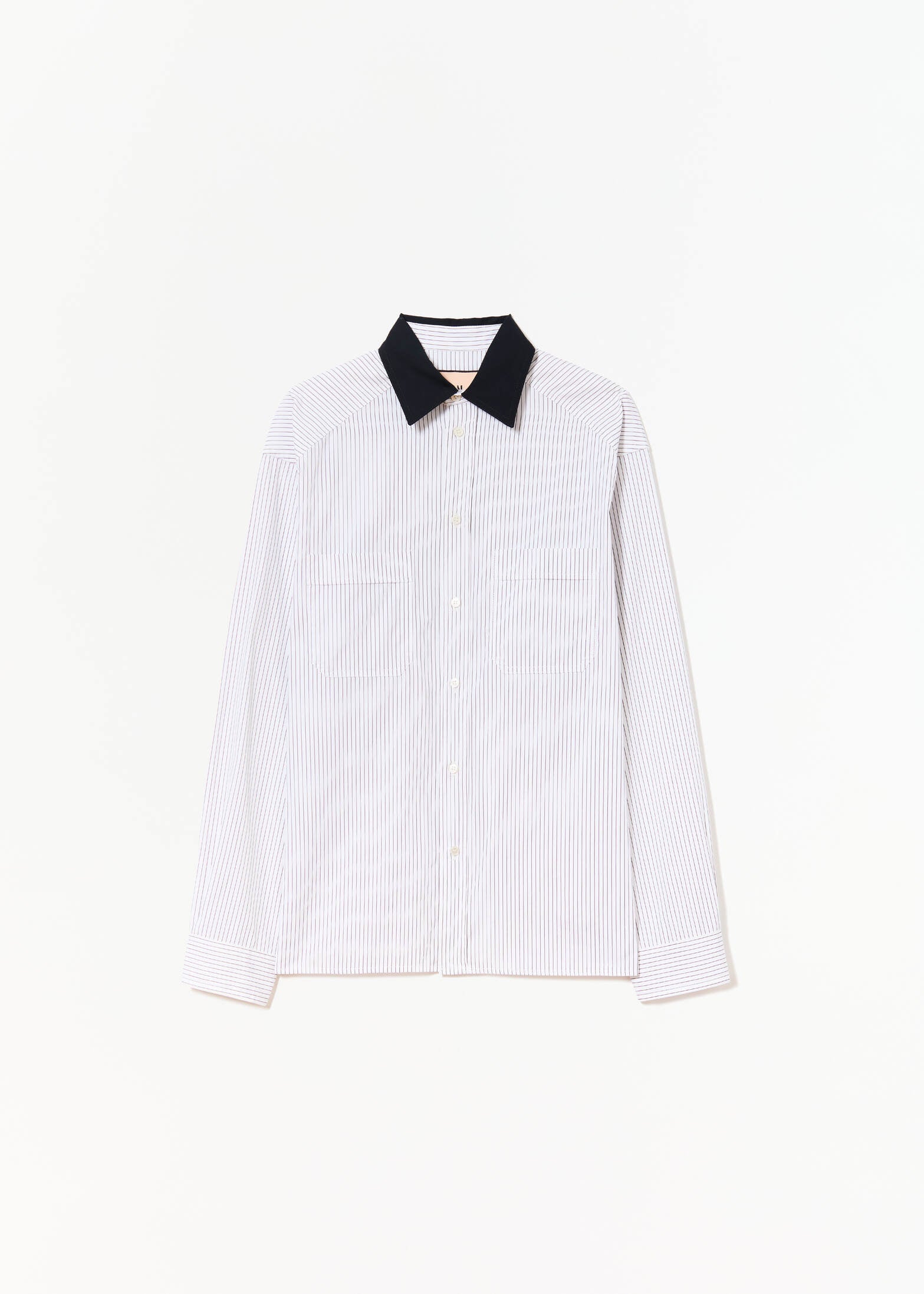 ストライプポプリン ディファレントカラーシャツ