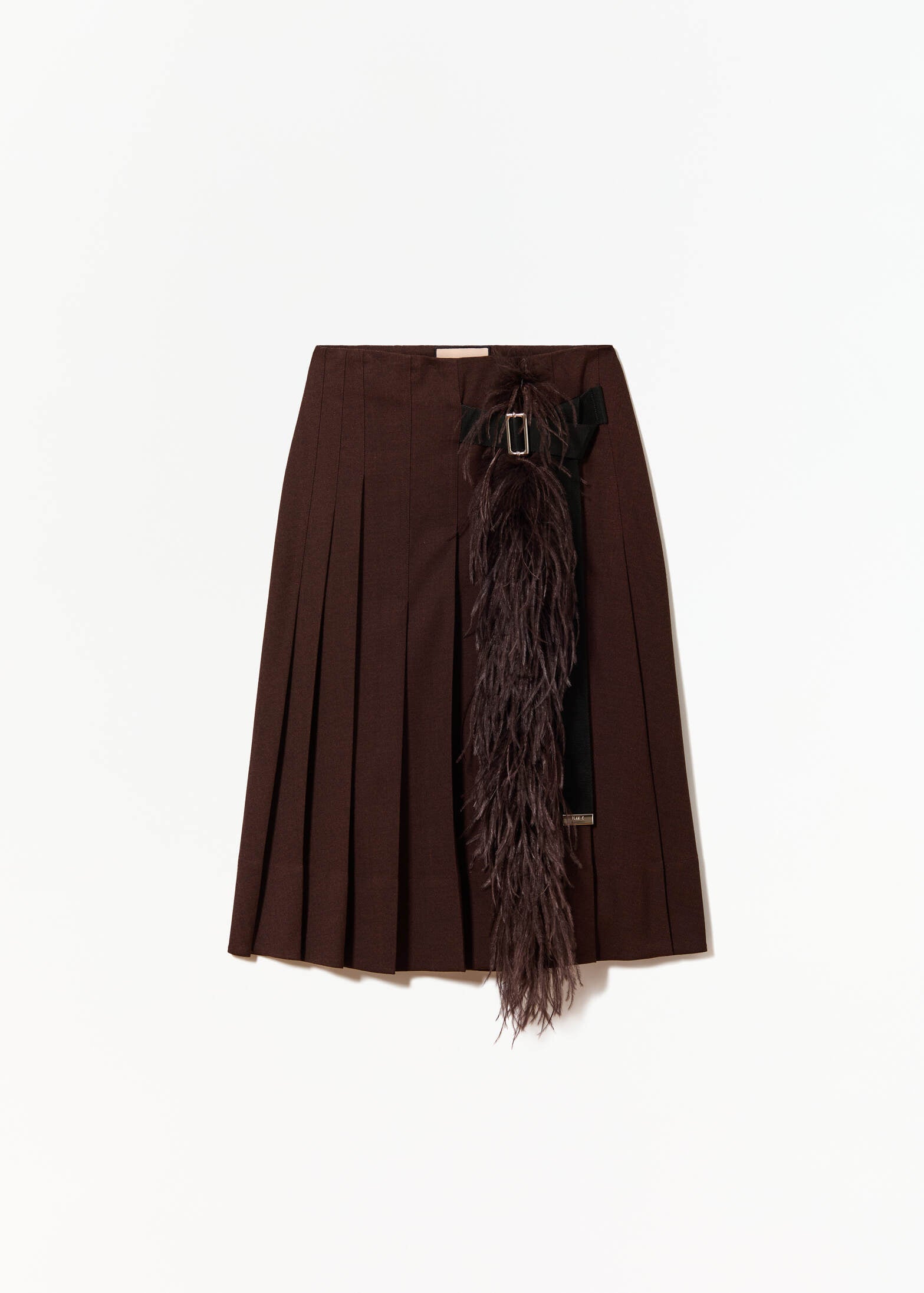 グリサイユ フェザー付きプリーツスカート
