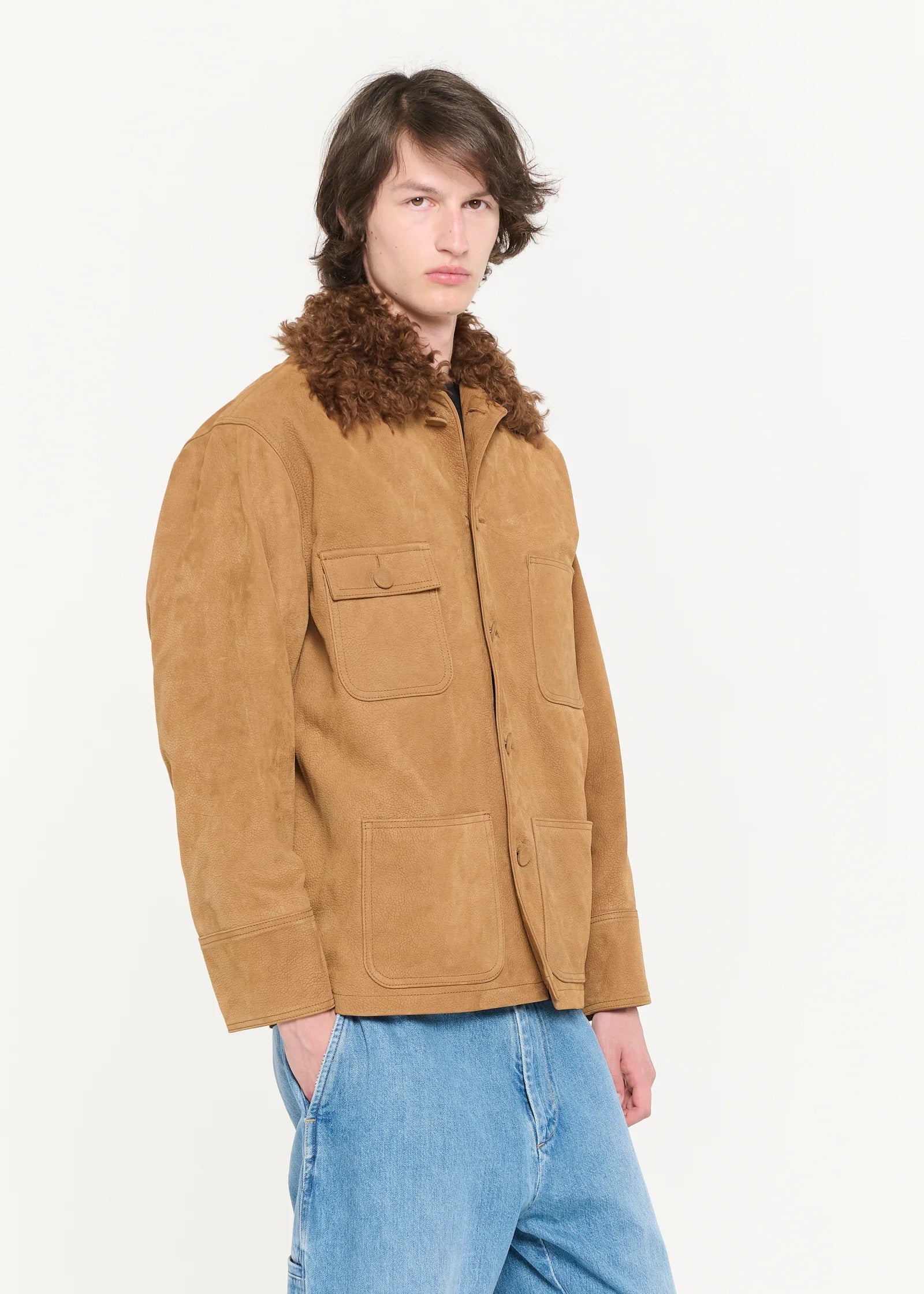 テクスチャーカーフレザージャケット