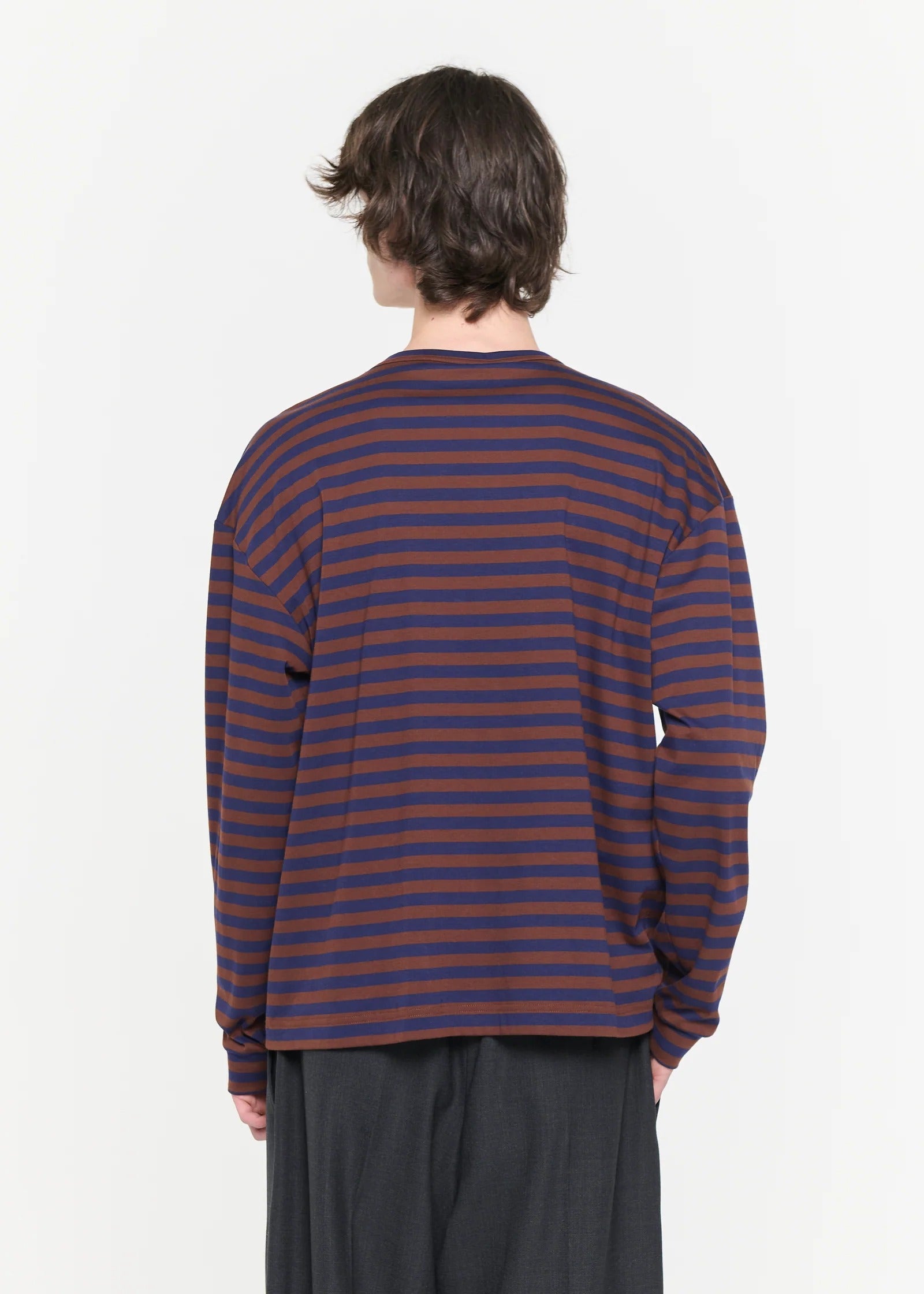 ジャージ ストライプオーバーサイズ ロングスリーブTシャツ