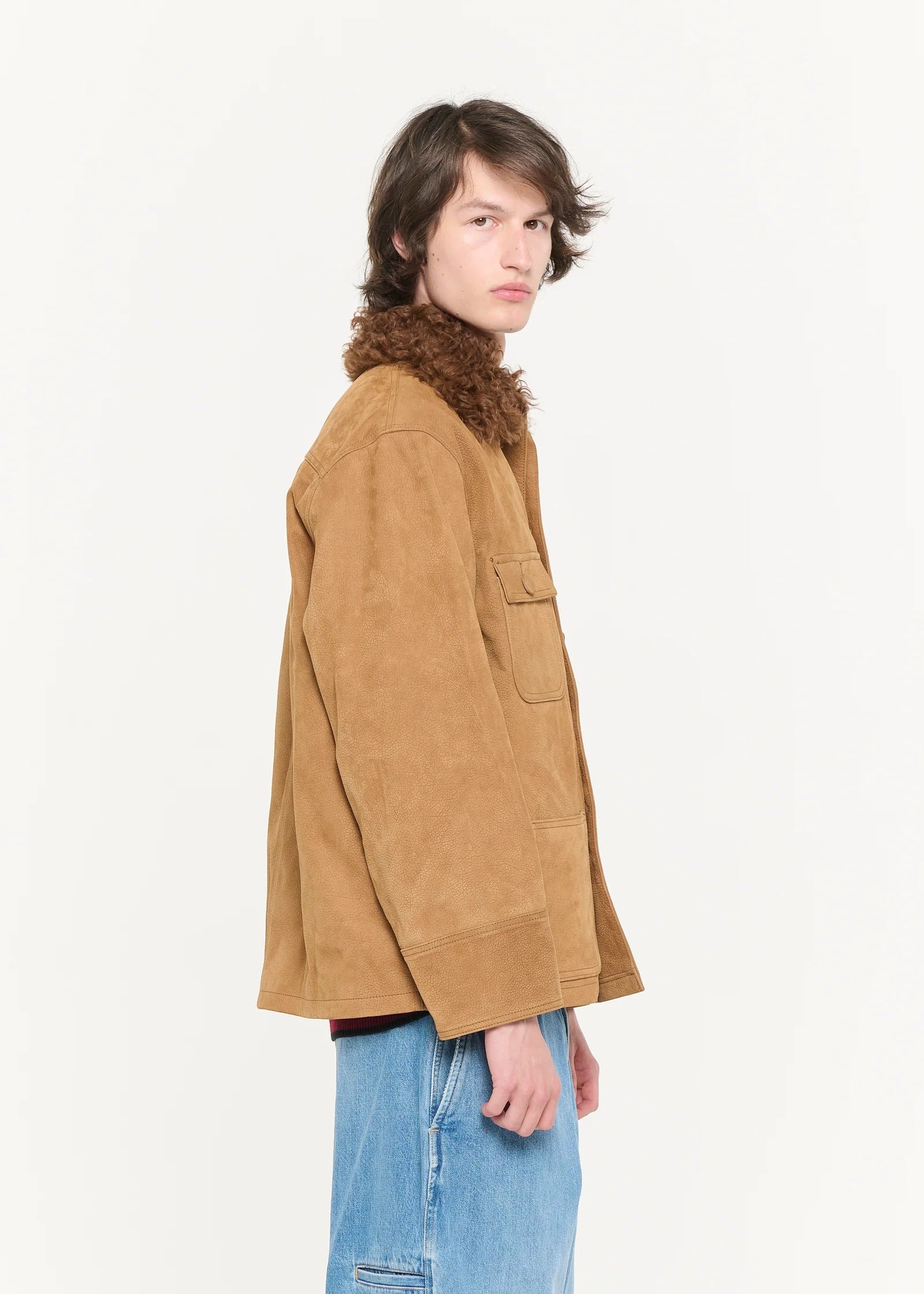 テクスチャーカーフレザージャケット