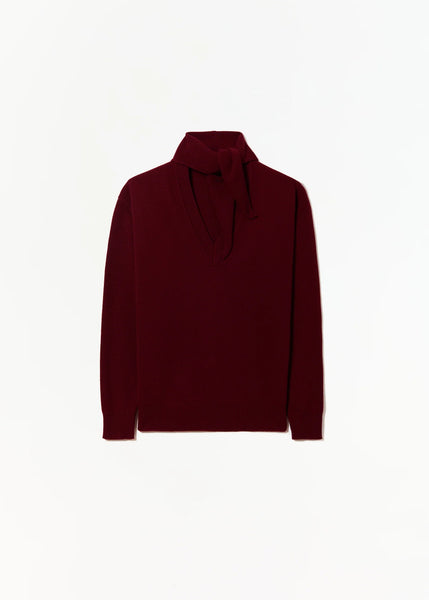 PLAN C ショール付きウールカシミヤセーター