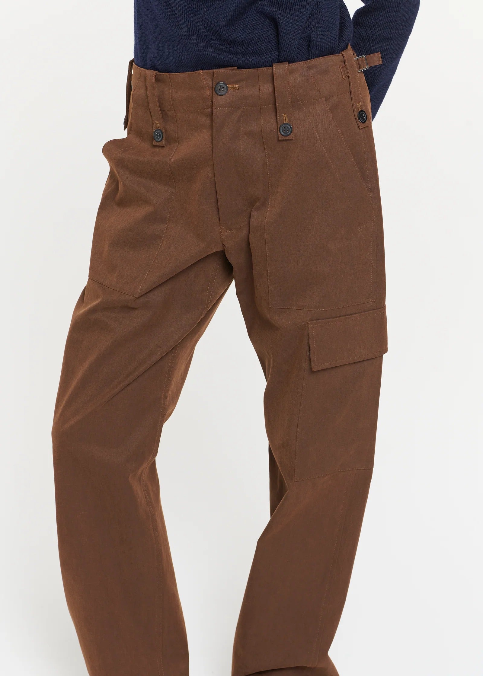 デラヴェコットンツイル カーゴストレートレッグパンツ