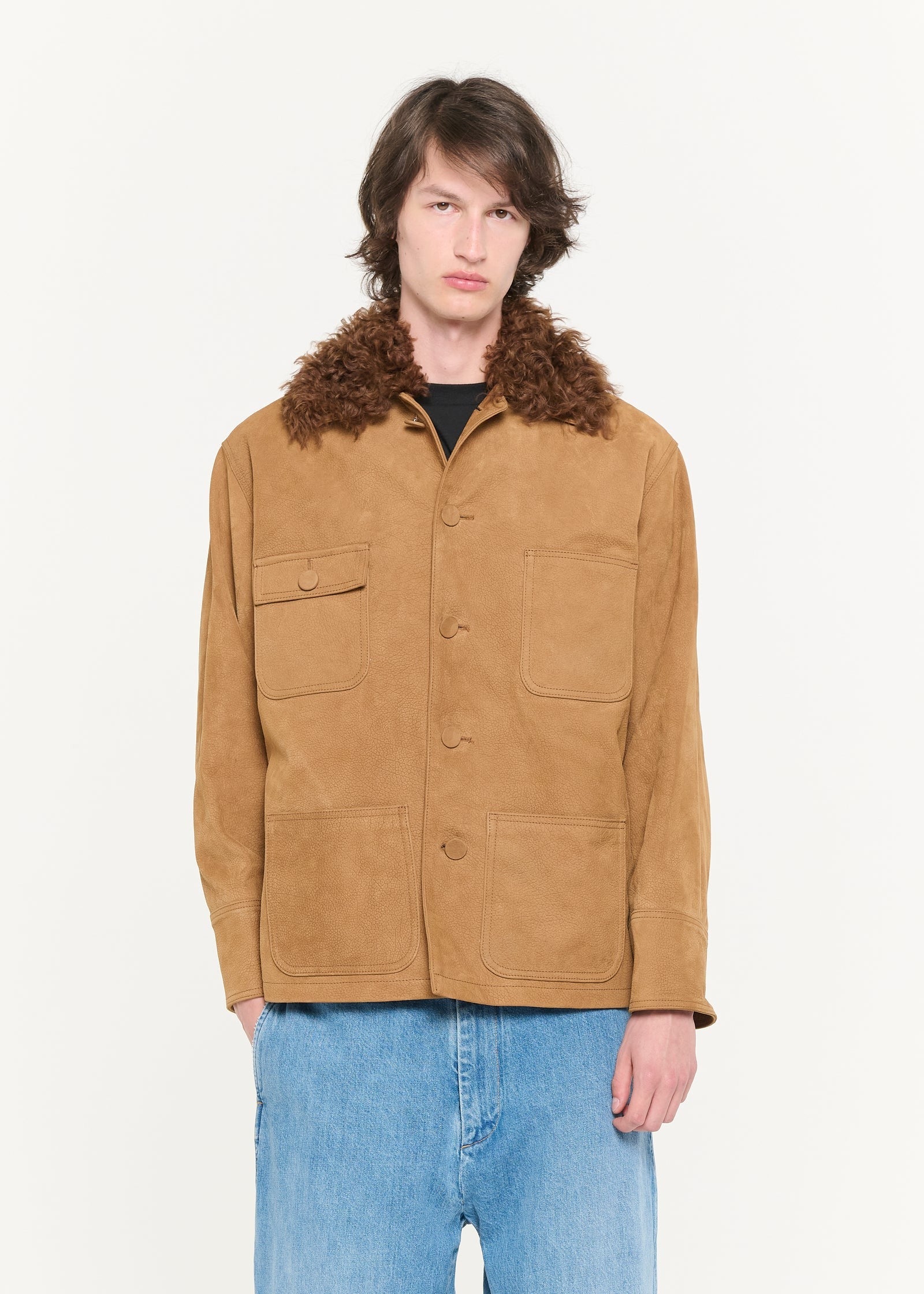 テクスチャーカーフレザージャケット