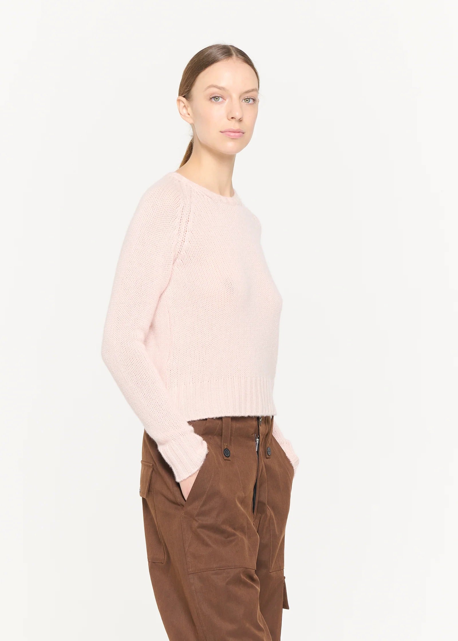 カシミア クルーネックニット